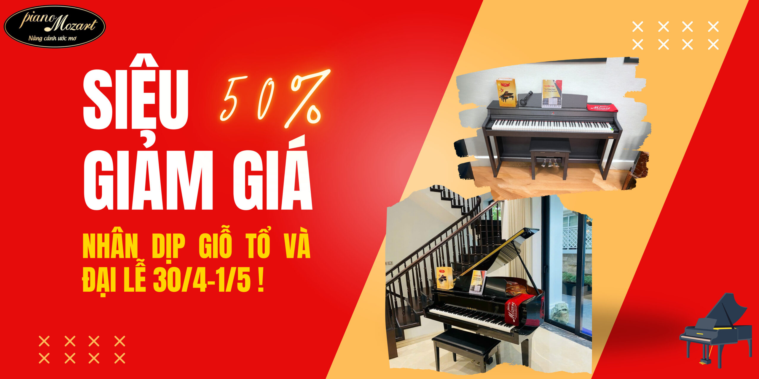 🌟Siêu giảm giá đại lễ giỗ tổ và 30/4-1/5 tại Piano Mozart!🌟